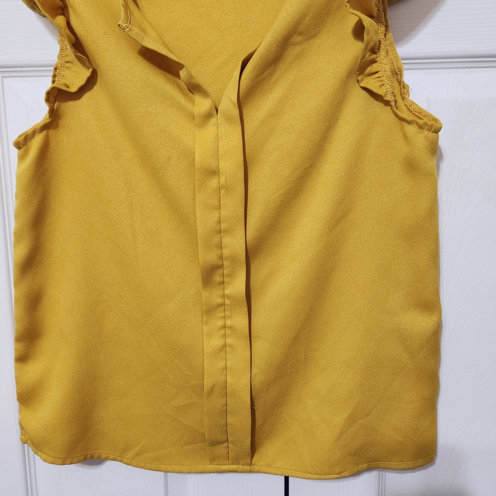 SHEIN Yellow Ruffle Sleeve Blouse - Picture 3 of 5